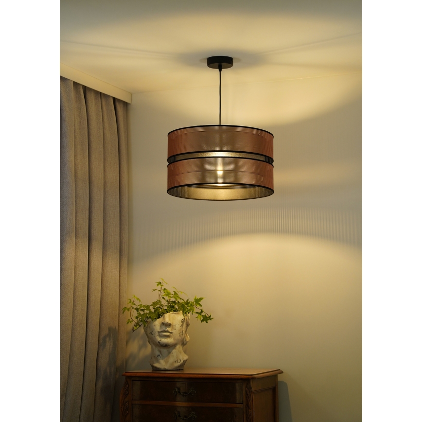Duolla - Luster na sajli COPPER SHINY 1xE27/15W/230V pr. 40 cm bakrena/crna