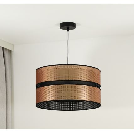 Duolla - Luster na sajli COPPER SHINY 1xE27/15W/230V pr. 40 cm bakrena/crna