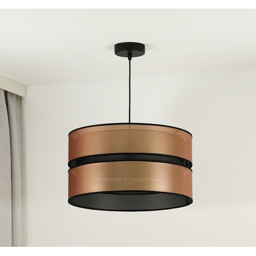 Duolla - Luster na sajli COPPER SHINY 1xE27/15W/230V pr. 40 cm bakrena/crna