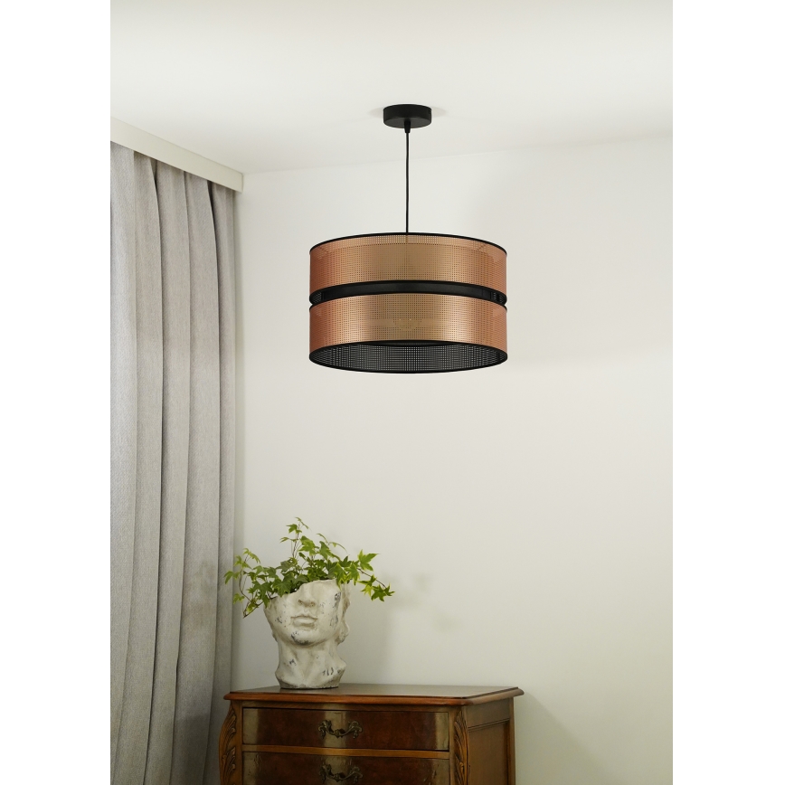Duolla - Luster na sajli COPPER SHINY 1xE27/15W/230V pr. 40 cm bakrena/crna