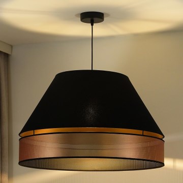 Duolla - Luster na sajli COPPER SHINY 1xE27/15W/230V pr. 60 cm crna/bakrena