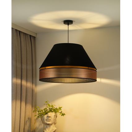 Duolla - Luster na sajli COPPER SHINY 1xE27/15W/230V pr. 60 cm crna/bakrena