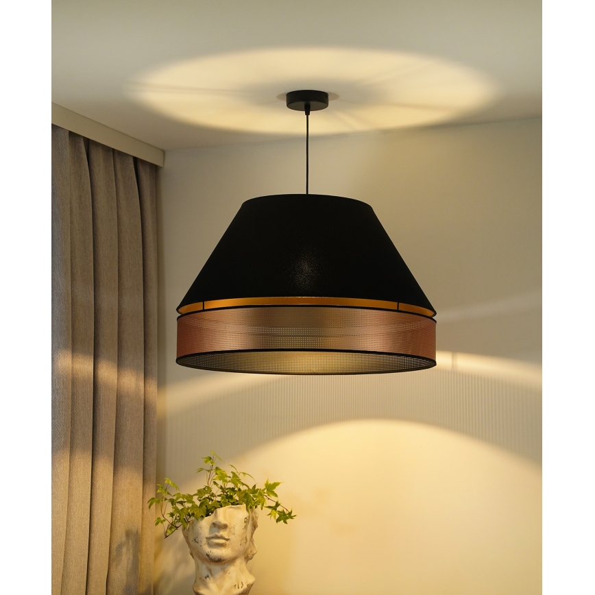 Duolla - Luster na sajli COPPER SHINY 1xE27/15W/230V pr. 60 cm crna/bakrena
