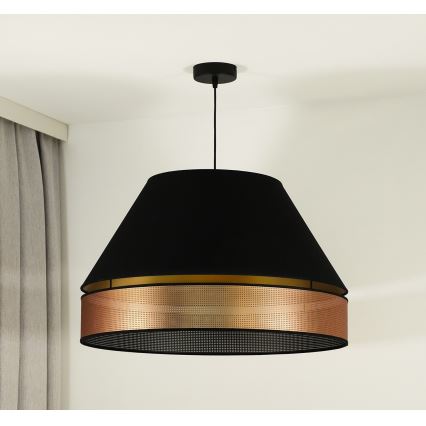 Duolla - Luster na sajli COPPER SHINY 1xE27/15W/230V pr. 60 cm crna/bakrena