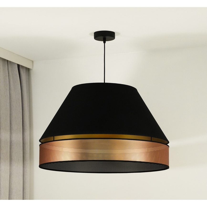 Duolla - Luster na sajli COPPER SHINY 1xE27/15W/230V pr. 60 cm crna/bakrena