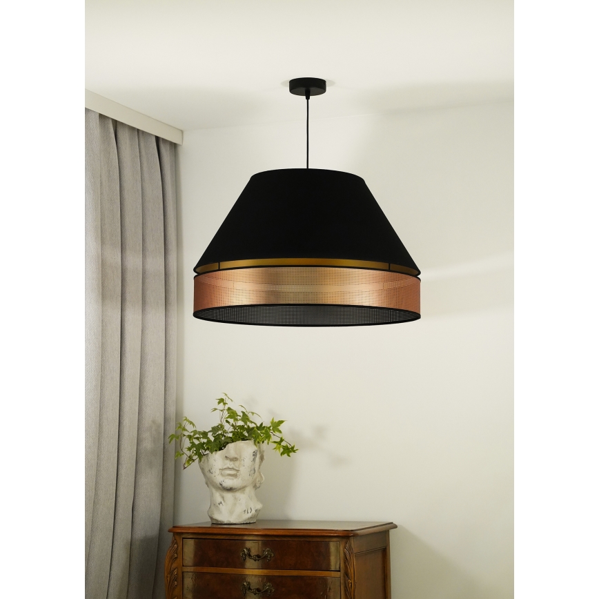 Duolla - Luster na sajli COPPER SHINY 1xE27/15W/230V pr. 60 cm crna/bakrena