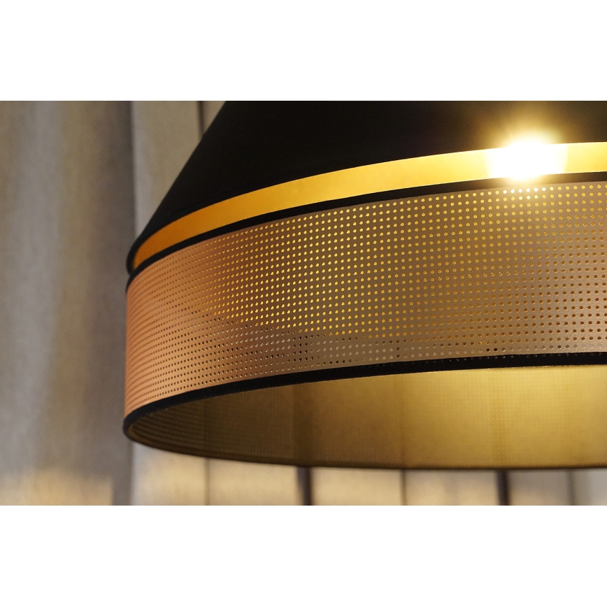 Duolla - Luster na sajli COPPER SHINY 1xE27/15W/230V pr. 60 cm crna/bakrena