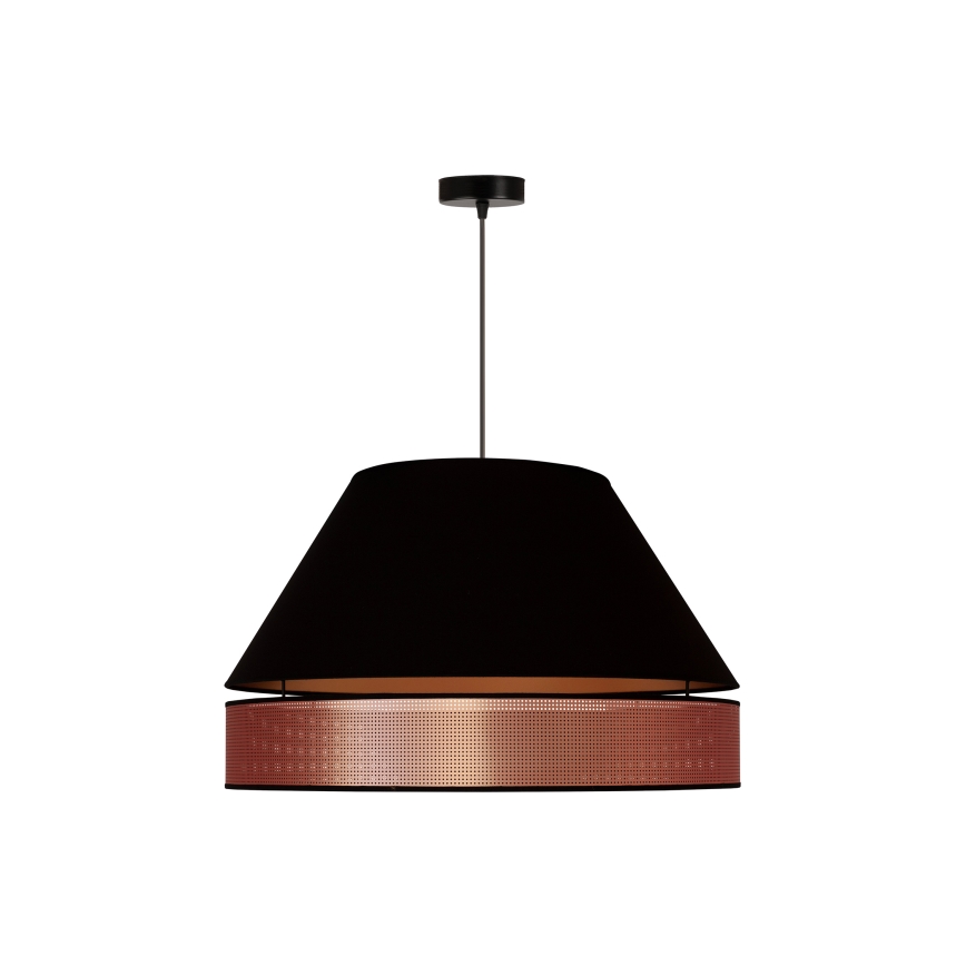 Duolla - Luster na sajli COPPER SHINY 1xE27/15W/230V pr. 60 cm crna/bakrena