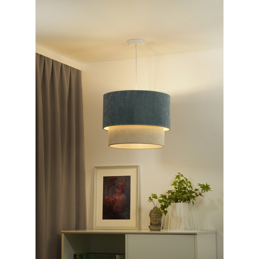 Duolla - Luster na sajli CORDUROY 1xE27/15W/230V pr. 40 cm plava/bež