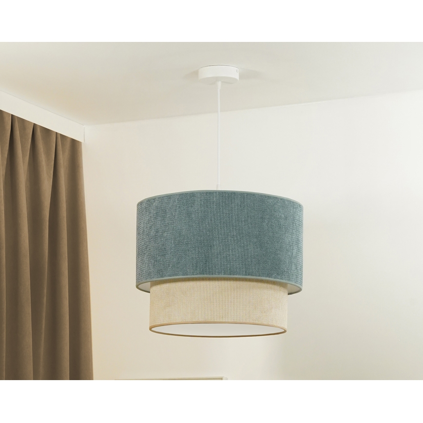 Duolla - Luster na sajli CORDUROY 1xE27/15W/230V pr. 40 cm plava/bež