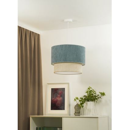 Duolla - Luster na sajli CORDUROY 1xE27/15W/230V pr. 40 cm plava/bež