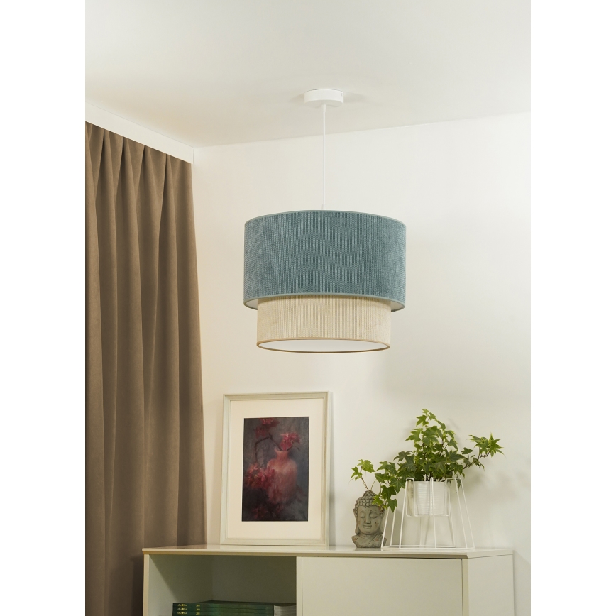 Duolla - Luster na sajli CORDUROY 1xE27/15W/230V pr. 40 cm plava/bež