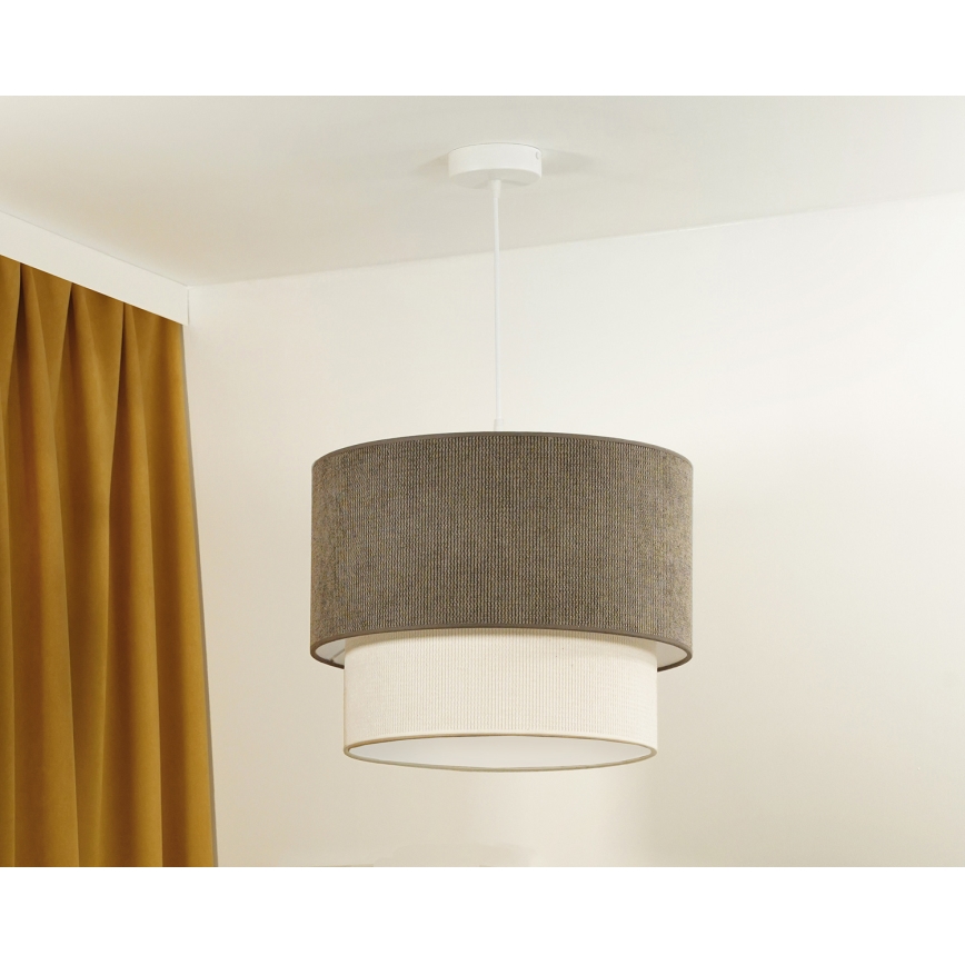 Duolla - Luster na sajli CORDUROY 1xE27/15W/230V pr. 40 cm smeđa/krem