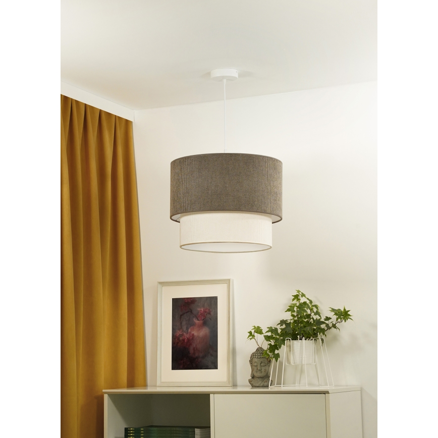 Duolla - Luster na sajli CORDUROY 1xE27/15W/230V pr. 40 cm smeđa/krem