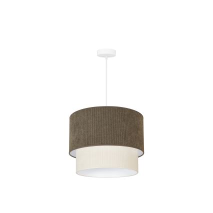 Duolla - Luster na sajli CORDUROY 1xE27/15W/230V pr. 40 cm smeđa/krem