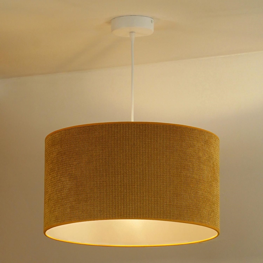 Duolla - Luster na sajli CORDUROY 1xE27/15W/230V pr. 40 cm žuta