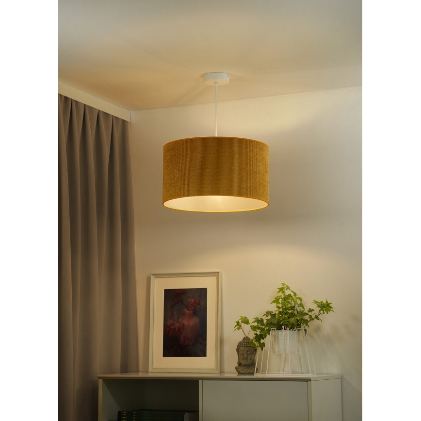 Duolla - Luster na sajli CORDUROY 1xE27/15W/230V pr. 40 cm žuta