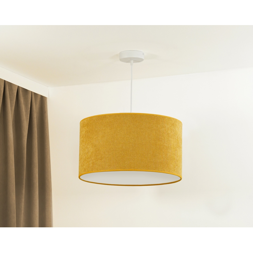 Duolla - Luster na sajli CORDUROY 1xE27/15W/230V pr. 40 cm žuta