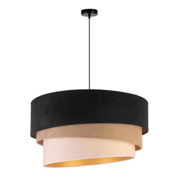 Duolla - Luster na sajli DEVON 1xE27/40W/230V pr. 45 cm crna/bež
