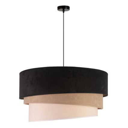 Duolla - Luster na sajli DEVON 1xE27/40W/230V pr. 45 cm crna/bež