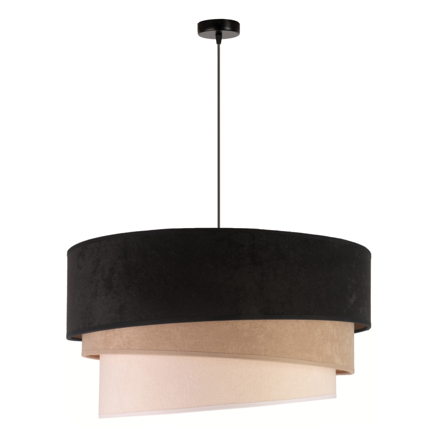 Duolla - Luster na sajli DEVON 1xE27/40W/230V pr. 45 cm crna/bež