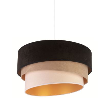 Duolla - Luster na sajli DEVON 1xE27/40W/230V pr. 45 cm crna/bež