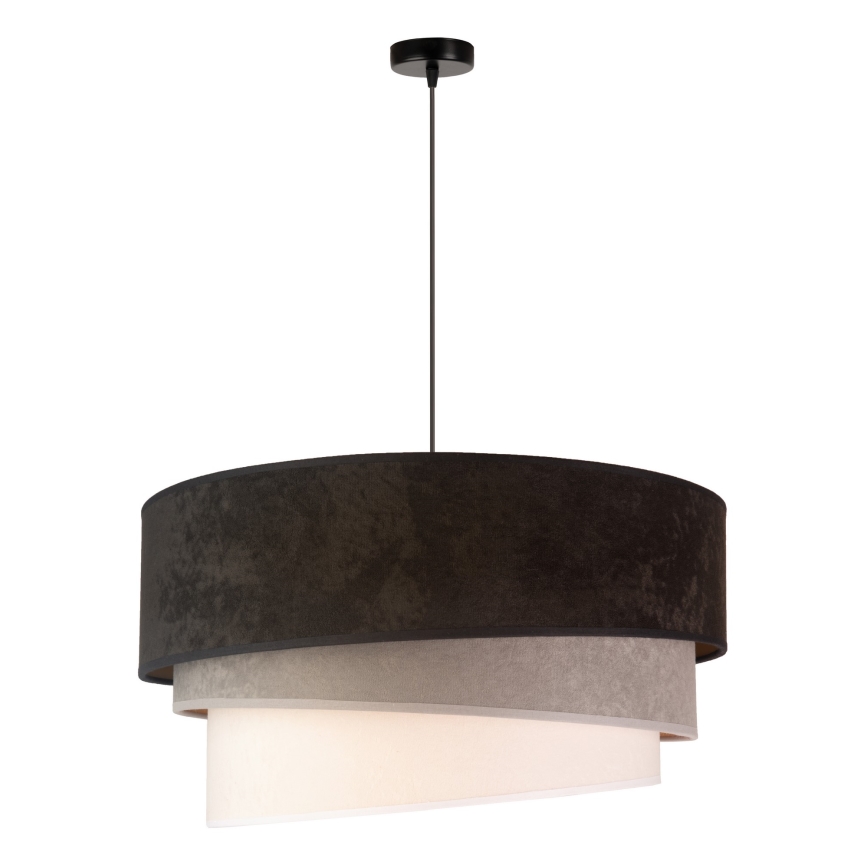 Duolla - Luster na sajli DEVON 1xE27/40W/230V pr. 45 cm crna/siva/bež