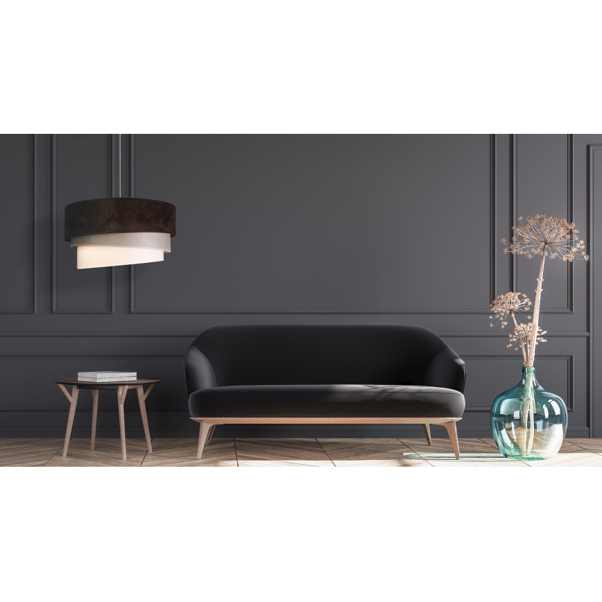 Duolla - Luster na sajli DEVON 1xE27/40W/230V pr. 45 cm crna/siva/bež