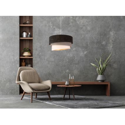 Duolla - Luster na sajli DEVON 1xE27/40W/230V pr. 45 cm crna/siva/bež