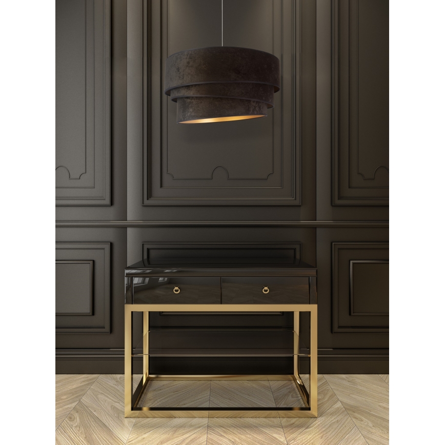 Duolla - Luster na sajli DEVON 1xE27/40W/230V pr. 45 cm crna/zlatna