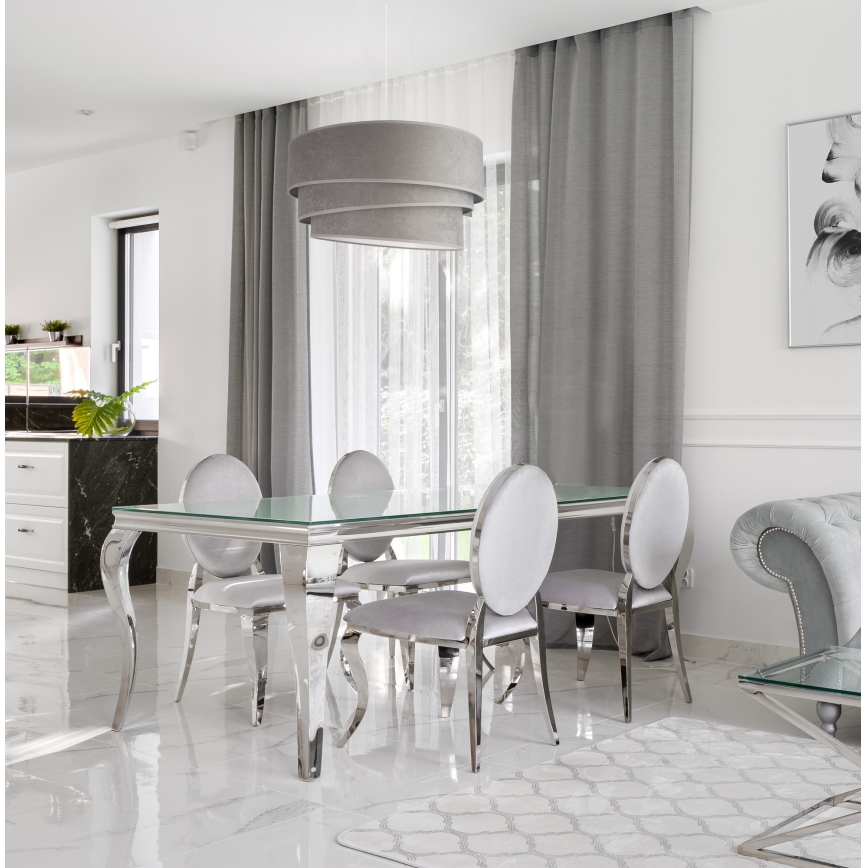 Duolla - Luster na sajli DEVON 1xE27/40W/230V pr. 45 cm siva