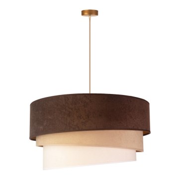 Duolla - Luster na sajli DEVON 1xE27/40W/230V pr. 45 cm smeđa/bež