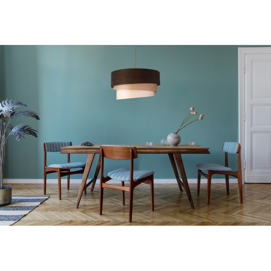 Duolla - Luster na sajli DEVON 1xE27/40W/230V pr. 45 cm smeđa/bež