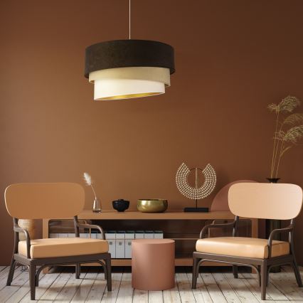 Duolla - Luster na sajli DEVON 1xE27/40W/230V pr. 45 cm smeđa/bež