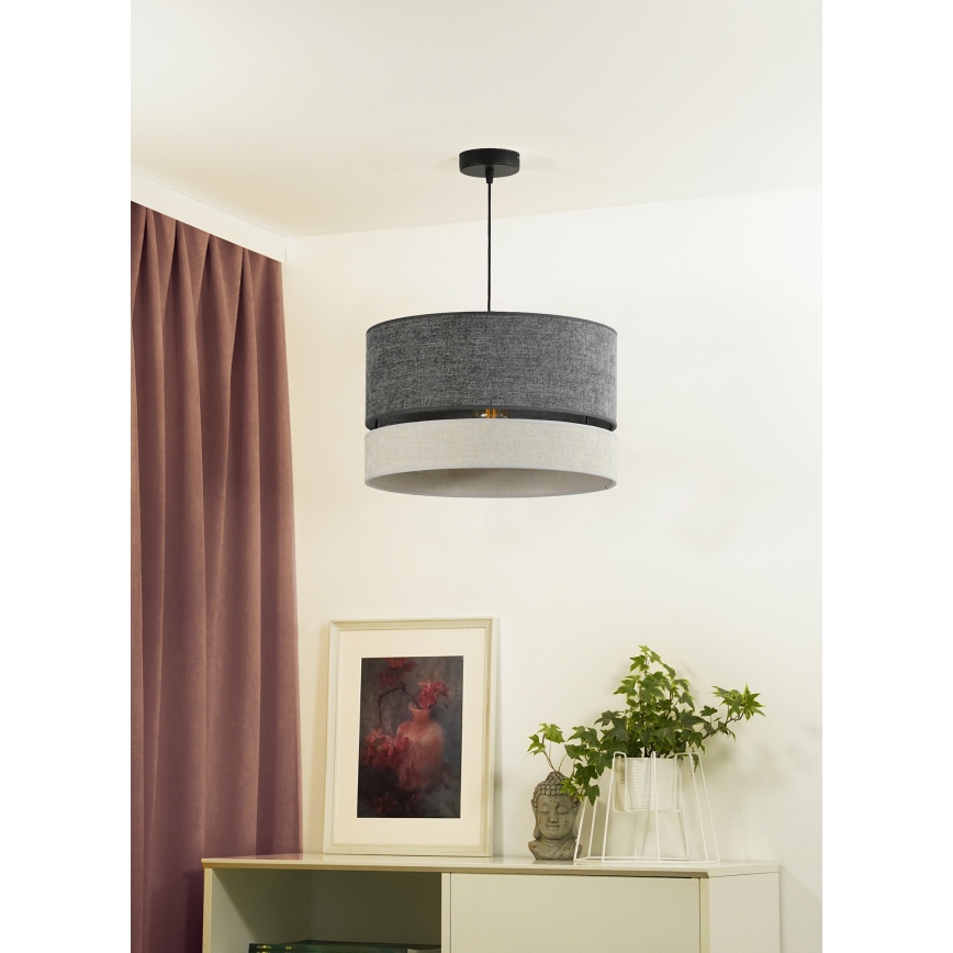 Duolla - Luster na sajli DOUBLE 1xE27/15W/230V pr. 40 cm siva