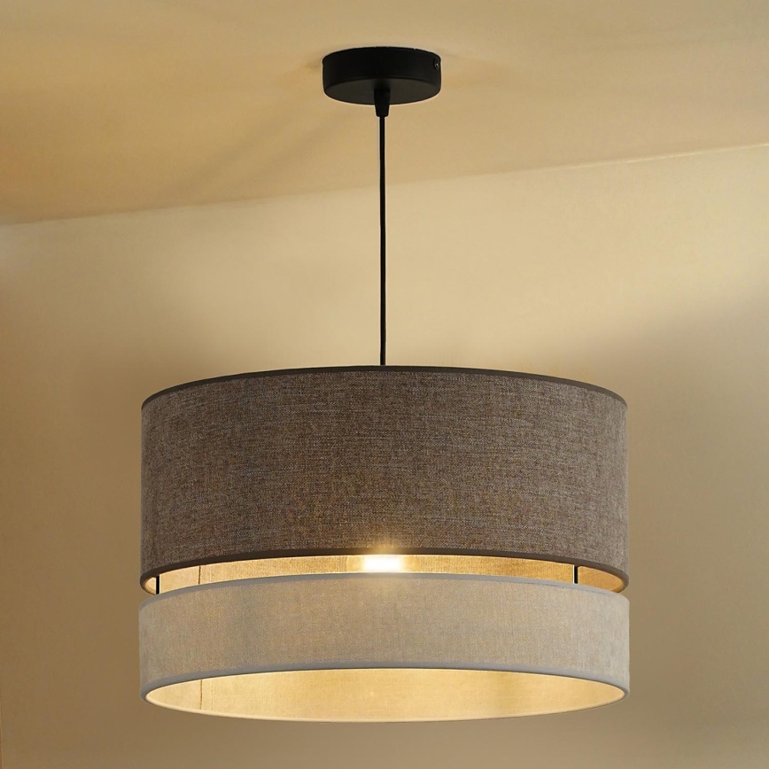Duolla - Luster na sajli DOUBLE 1xE27/15W/230V pr. 40 cm smeđa/siva