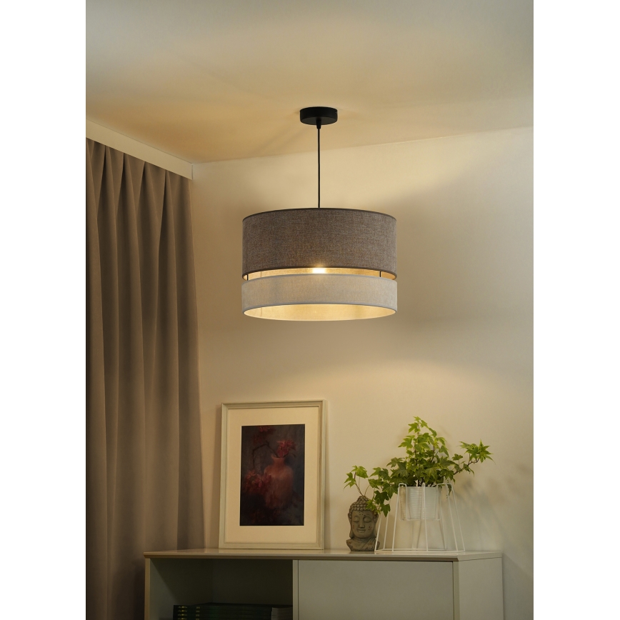 Duolla - Luster na sajli DOUBLE 1xE27/15W/230V pr. 40 cm smeđa/siva