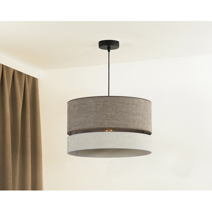 Duolla - Luster na sajli DOUBLE 1xE27/15W/230V pr. 40 cm smeđa/siva