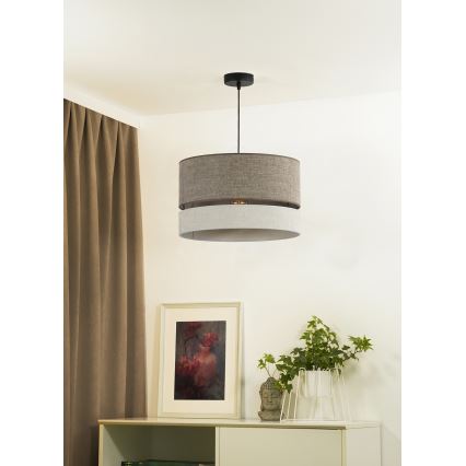 Duolla - Luster na sajli DOUBLE 1xE27/15W/230V pr. 40 cm smeđa/siva