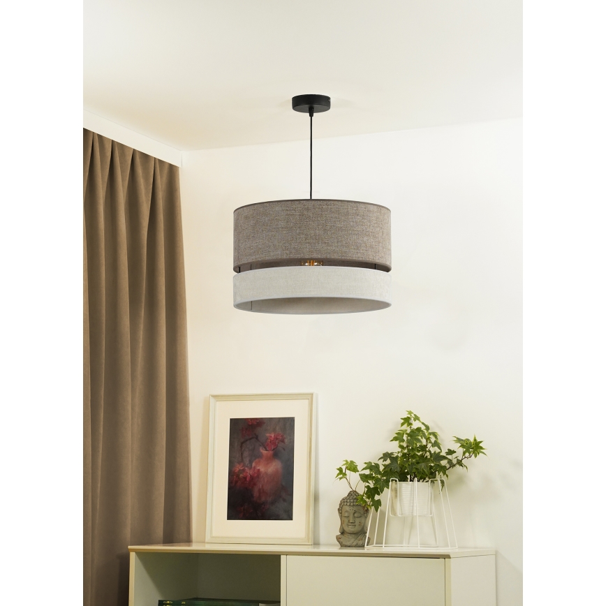 Duolla - Luster na sajli DOUBLE 1xE27/15W/230V pr. 40 cm smeđa/siva