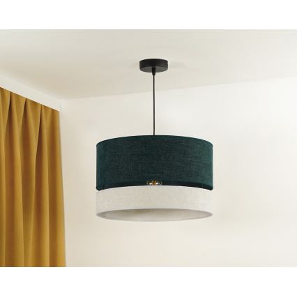Duolla - Luster na sajli DOUBLE 1xE27/15W/230V pr. 40 cm zelena/siva