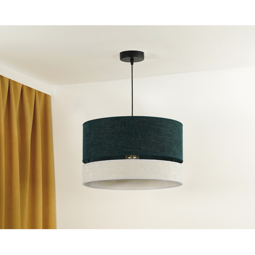 Duolla - Luster na sajli DOUBLE 1xE27/15W/230V pr. 40 cm zelena/siva