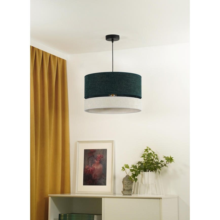 Duolla - Luster na sajli DOUBLE 1xE27/15W/230V pr. 40 cm zelena/siva
