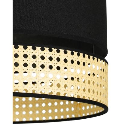 Duolla - Luster na sajli DOUBLE RATTAN 1xE27/15W/230V pr. 40 cm crna/bež