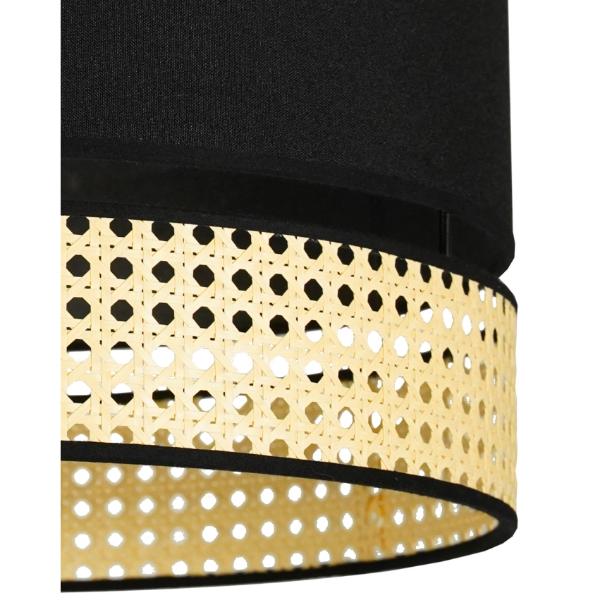 Duolla - Luster na sajli DOUBLE RATTAN 1xE27/15W/230V pr. 40 cm crna/bež