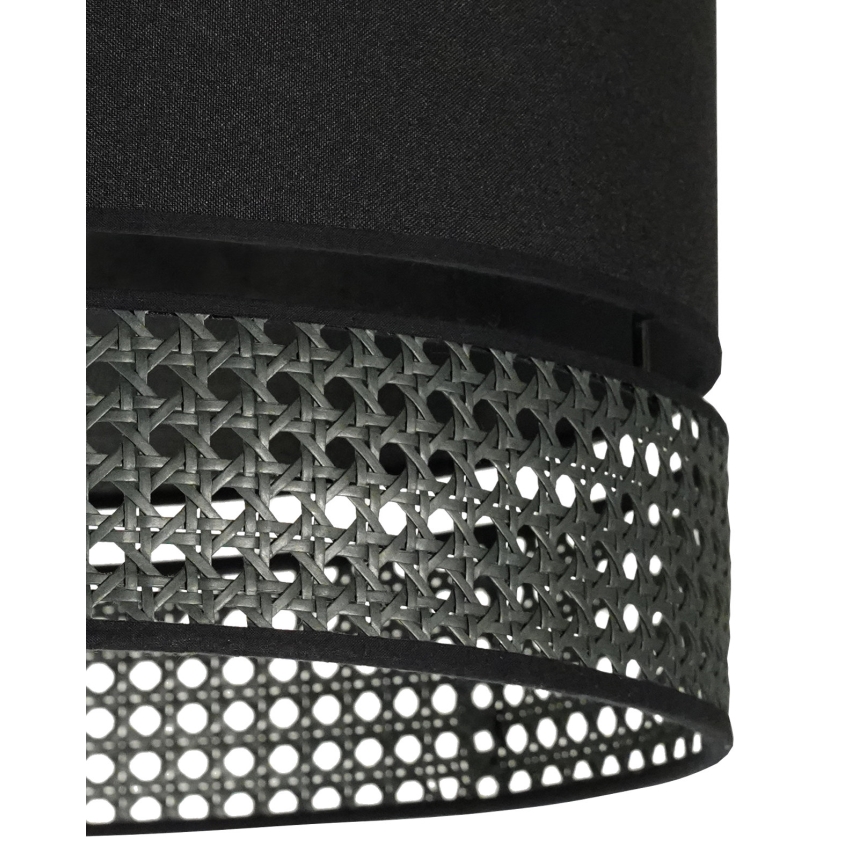 Duolla - Luster na sajli DOUBLE RATTAN 1xE27/15W/230V pr. 40 cm crna