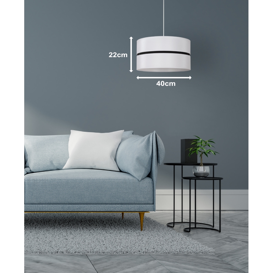 Duolla - Luster na sajli DUO 1xE27/15W/230V pr. 40 cm bijela/crna