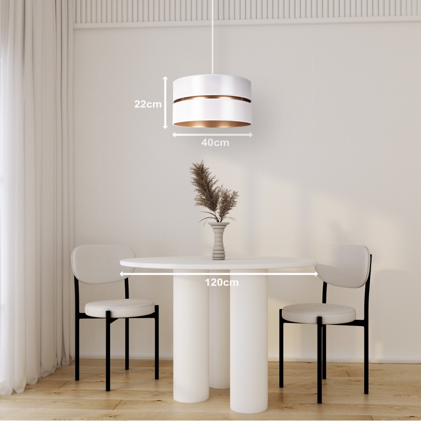 Duolla - Luster na sajli DUO 1xE27/15W/230V pr. 40 cm bijela/zlatna