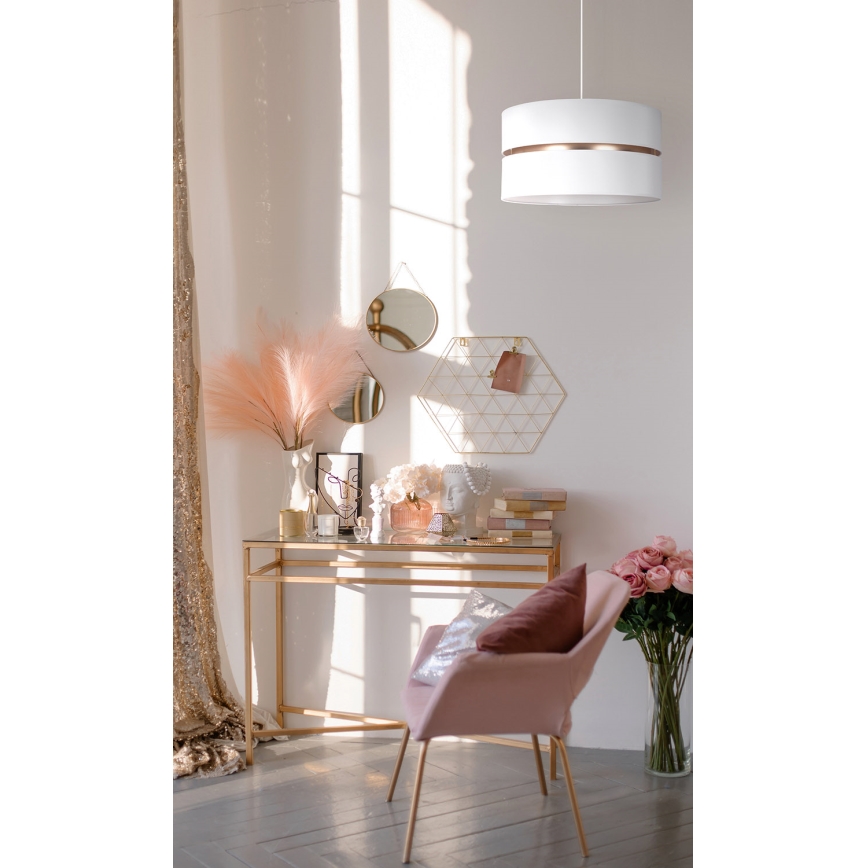 Duolla - Luster na sajli DUO 1xE27/15W/230V pr. 40 cm bijela/zlatna