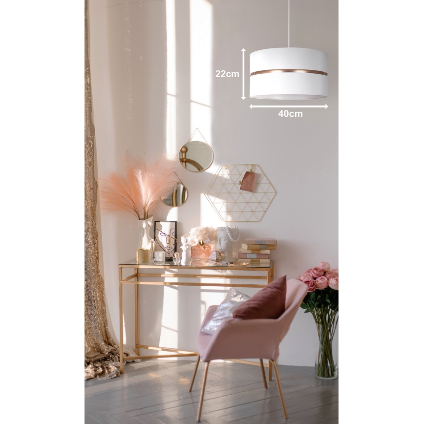 Duolla - Luster na sajli DUO 1xE27/15W/230V pr. 40 cm bijela/zlatna